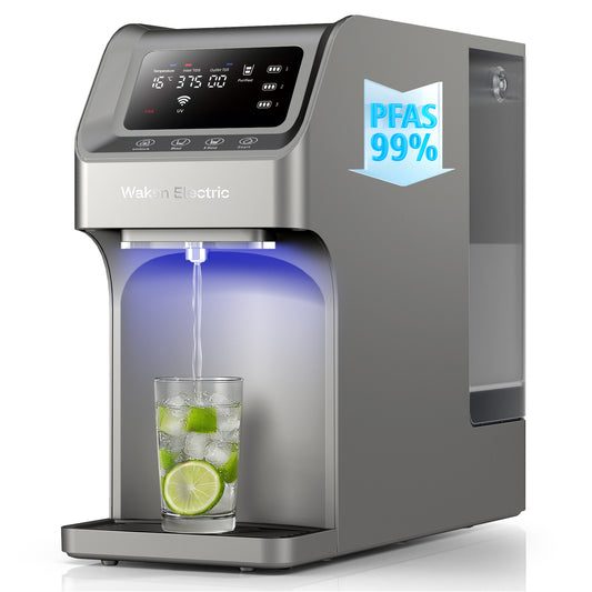 Countertop UV RO Water Filter System，Grey | 8-Stage RO Water Filtration ,NSF/ANSI 58&61 Certified, TDS Monitor, 4:1 Drain, No Install, PFAS Free