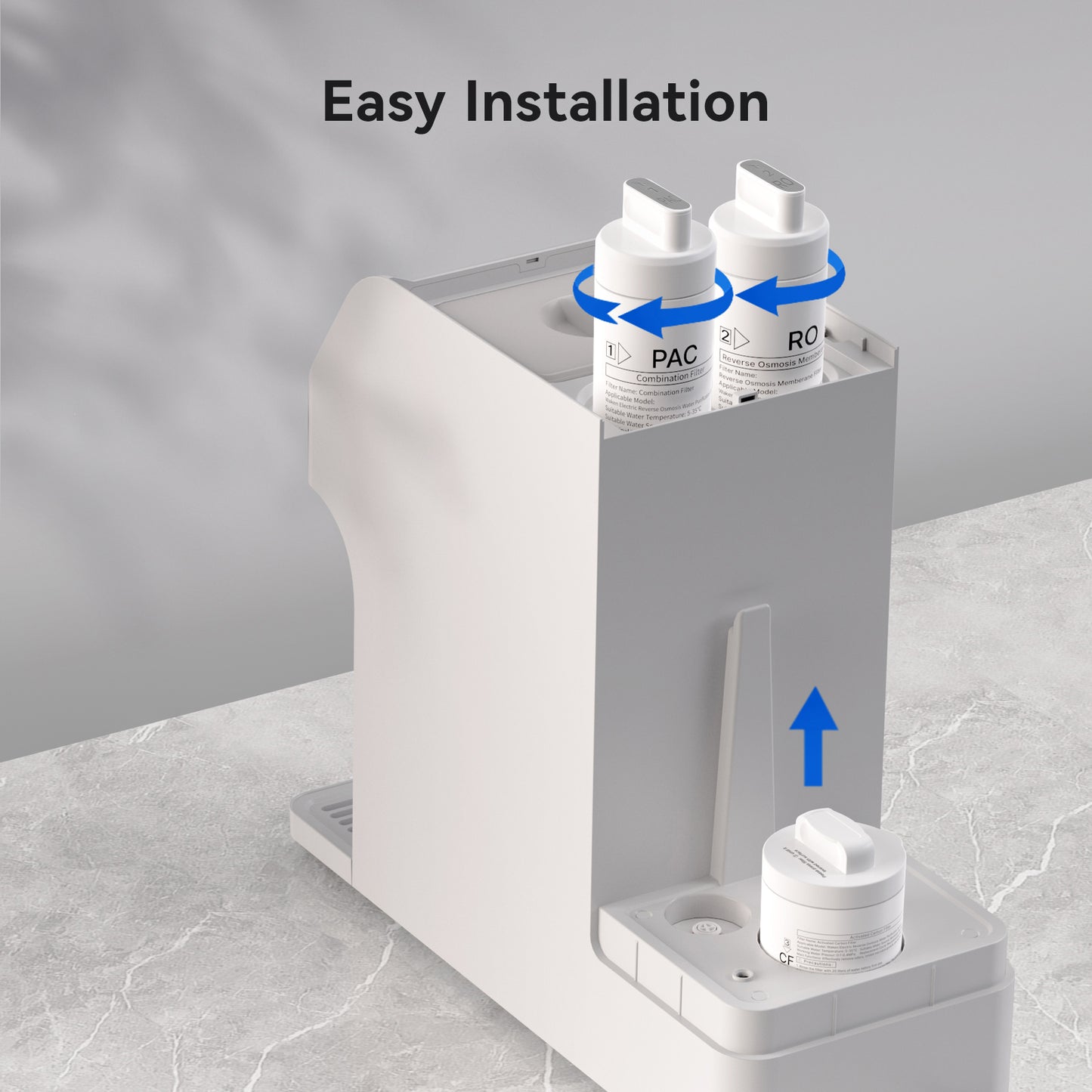 Waken Electric C11 3-Piece Replacement Filter Set with 1 PAC Filter, 1 RO Filter, and 1 CF Filter