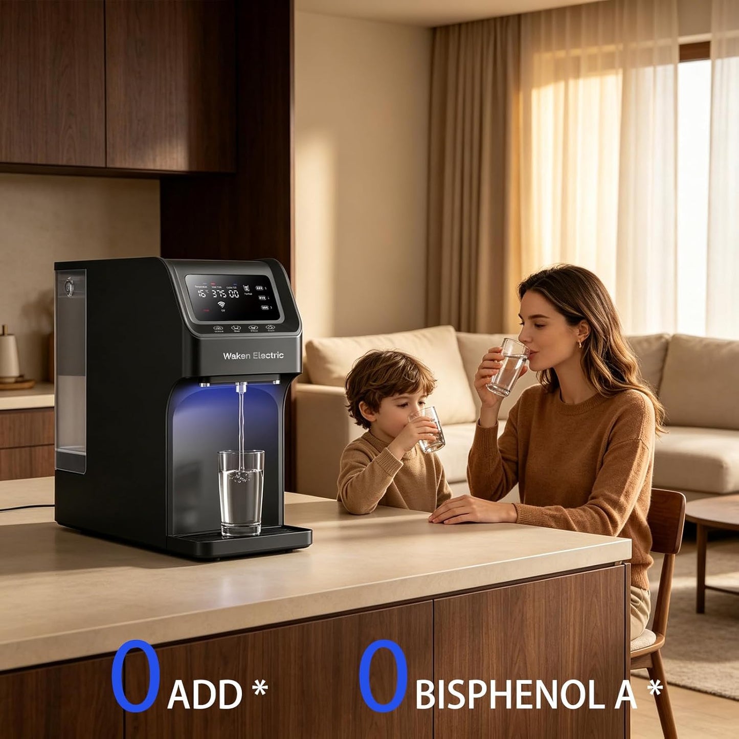 Waken Electric C11 Reverse Osmosis Water Filter Countertop,UV ,4:1 Pure to Drain,Plug and Play
