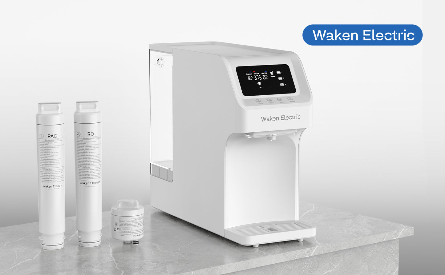 Waken Electric C11 3-Piece Replacement Filter Set with 1 PAC Filter, 1 RO Filter, and 1 CF Filter